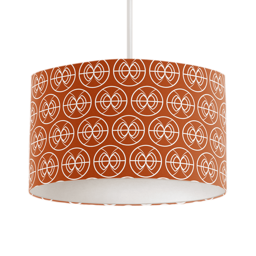 Orange and White Geometric Semi-Circle Design Lampshade, Ceiling or Table Lamp Shade - Shadow bright