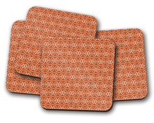 Load image into Gallery viewer, Orange and White Geometric Semi-Circles Design Coaster, Drinks Mat, Table Mat - Shadow bright
