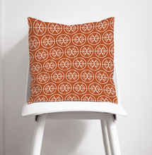 Load image into Gallery viewer, Orange and White Geometric Semi-Circle Design Cushion, Throw Pillow - Shadow bright
