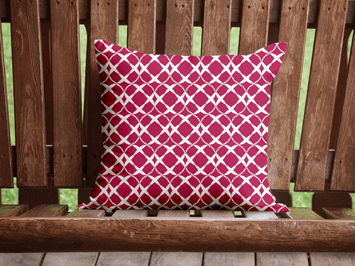 Magenta Pink 45cm Colour Pop Decorative Geometric Outdoor Cushion - Shadow bright