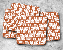 Load image into Gallery viewer, Rust and White Geometric Tiles Design Coasters, Table Decor Drinks Mat - Shadow bright
