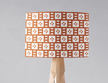 Load image into Gallery viewer, Rust and White Geometric Tiles Design Lampshade, Ceiling or Table Lamp Shade - Shadow bright
