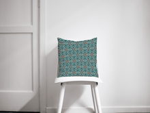 Load image into Gallery viewer, Teal and White Geometric Semi-Circle Design Cushion, Throw Pillow - Shadow bright
