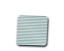 Load image into Gallery viewer, Teal and White Striped Geometric Design Coaster, Table Decor Drinks Mat - Shadow bright
