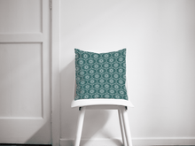 Load image into Gallery viewer, Teal and White Geometric Design Cushion, Throw Pillow - Shadow bright
