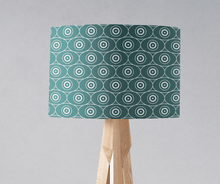 Load image into Gallery viewer, Teal and White Geometric Design Lampshade, Ceiling or Table Lamp Shade - Shadow bright
