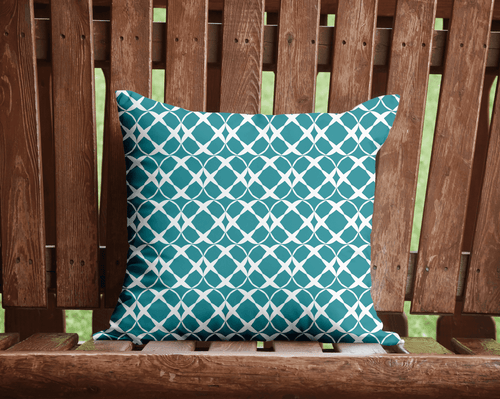 Turquoise 45cm Colour Pop Decorative Geometric Outdoor Cushion - Shadow bright