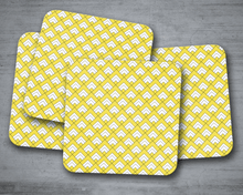 Load image into Gallery viewer, Yellow and White Geometric Tiles Design Coasters, Table Decor Drinks Mat - Shadow bright
