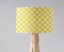 Load image into Gallery viewer, Yellow and White Geometric Tiles Design Lampshade, Ceiling or Table Lamp Shade - Shadow bright
