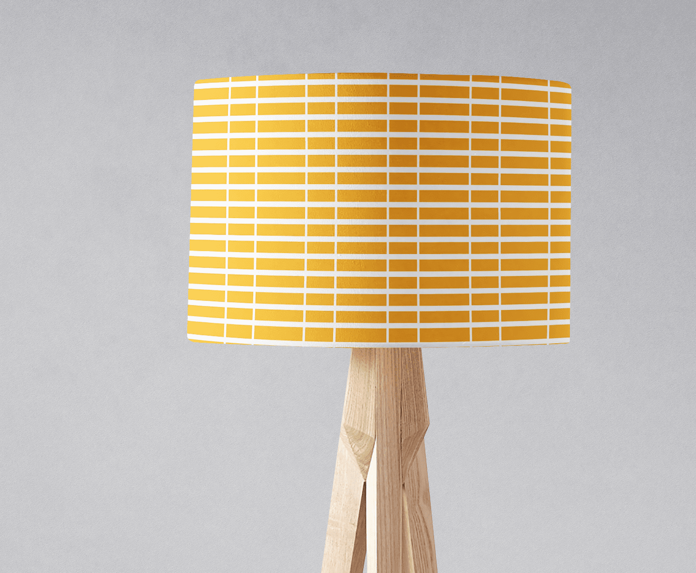 Yellow with White Geometric Stripes Lampshade Ceiling or Table Lamp Shade