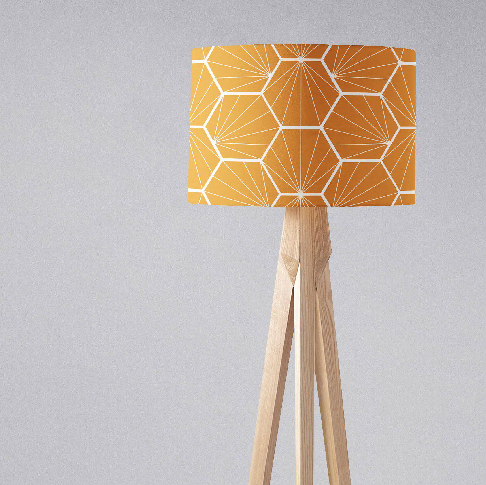 Butterscotch Yellow Geometric Hexagons Lampshade, Ceiling or Table Lamp Shade - Shadow bright