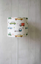 Load image into Gallery viewer, White Lampshade with Multicoloured Cars Design, Ceiling or Table Lamp Shade - Shadow bright
