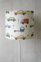 Load image into Gallery viewer, White Lampshade with Multicoloured Cars Design, Ceiling or Table Lamp Shade - Shadow bright
