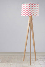 Load image into Gallery viewer, White with a Pink Chevrons Design Lampshade, Ceiling or Table Lamp Shade - Shadow bright
