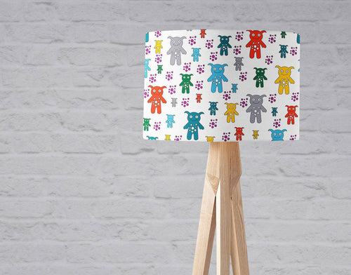 White with Colourful Cute Monsters Lampshade, Ceiling or Table Lamp Shade - Shadow bright