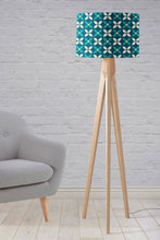 Load image into Gallery viewer, Blue and White Geometric Flowers Lampshade, Ceiling or Table Lamp Shade - Shadow bright
