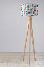 Load image into Gallery viewer, Light Blue Lampshade with Lighthouse Design, Ceiling or Table Lamp Shade - Shadow bright
