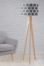 Load image into Gallery viewer, Grey with White Hexagons Design Lampshade, Ceiling or Table Lamp Shade - Shadow bright

