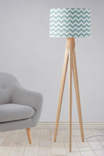Load image into Gallery viewer, Duck Egg Blue Chevron Lampshade - Shadow bright
