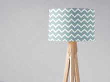 Load image into Gallery viewer, Duck Egg Blue Chevron Lampshade - Shadow bright
