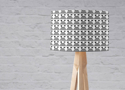 Black and White Art Deco Inspired Lampshade, Ceiling or Table Lamp Shade - Shadow bright
