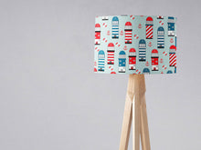 Load image into Gallery viewer, Light Blue Lampshade with Lighthouse Design, Ceiling or Table Lamp Shade - Shadow bright
