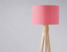 Load image into Gallery viewer, Pink Lampshade with a White Chevron Design, Ceiling or Table Lamp Shade - Shadow bright
