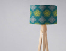 Load image into Gallery viewer, Dark Blue Lampshade with a Yellow and Grey Design, Ceiling or Table Lamp Shade - Shadow bright
