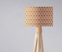 Load image into Gallery viewer, Copper with White Lines Geometric Design Lampshade, Ceiling or Table Lamp Shade - Shadow bright
