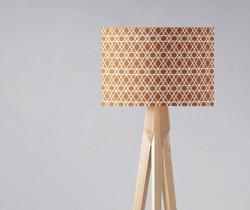 Copper with White Lines Geometric Design Lampshade, Ceiling or Table Lamp Shade - Shadow bright