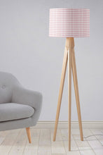 Load image into Gallery viewer, Pink Lampshade with a White Lines Geometric Design, Ceiling or Table Lamp Shade - Shadow bright
