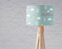 Load image into Gallery viewer, Green Hot Air Balloons and Mountains Lampshade, Ceiling or Table Lamp Shade - Shadow bright
