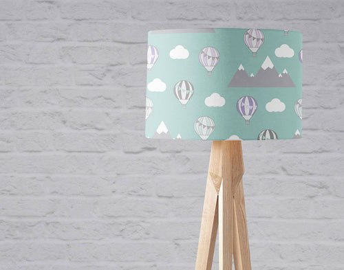 Green Hot Air Balloons and Mountains Lampshade, Ceiling or Table Lamp Shade - Shadow bright