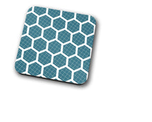 Load image into Gallery viewer, Blue Coasters with a White Hexagon Design, Table Decor Drinks Mat - Shadow bright
