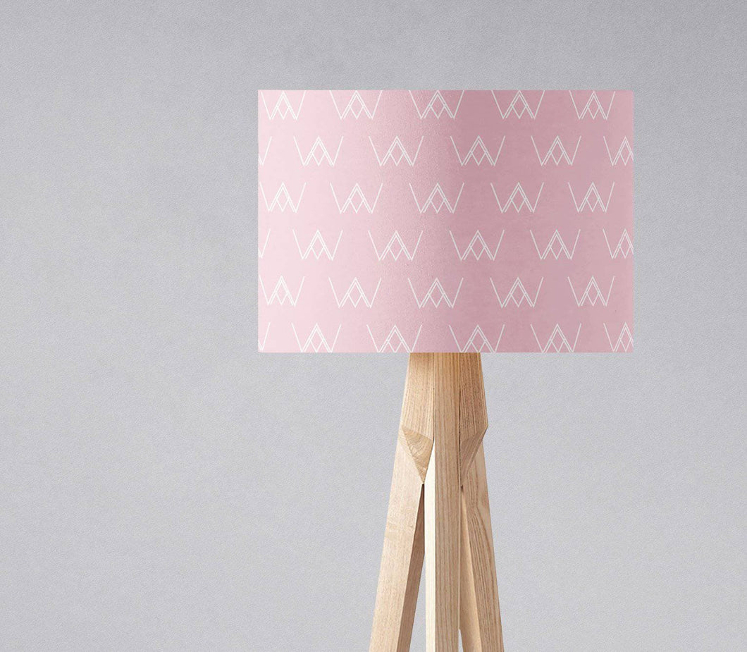 Pink Lampshade with White Abstract Design, Ceiling or Table Lamp Shade - Shadow bright