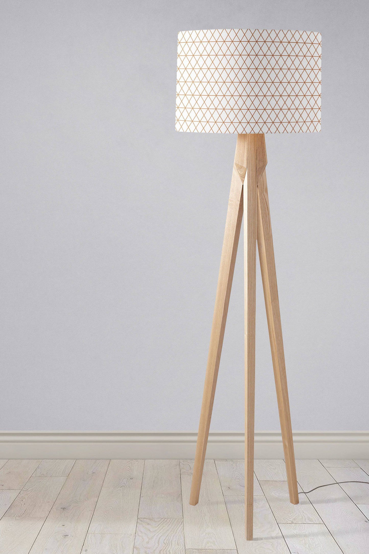 White with Copper Lines Design Lampshade, Ceiling or Table Lamp Shade - Shadow bright