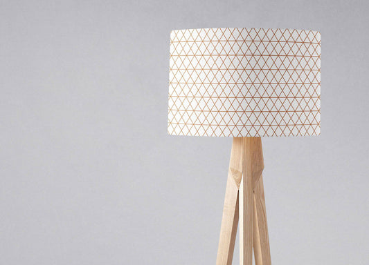 White with Copper Lines Design Lampshade, Ceiling or Table Lamp Shade - Shadow bright