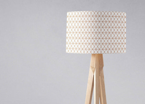 White with Copper Lines Design Lampshade, Ceiling or Table Lamp Shade - Shadow bright