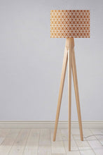 Load image into Gallery viewer, Copper with White Lines Geometric Design Lampshade, Ceiling or Table Lamp Shade - Shadow bright
