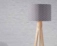 Load image into Gallery viewer, Grey with White Squares Geometric Design Lampshade, Ceiling or Table Lamp Shade - Shadow bright
