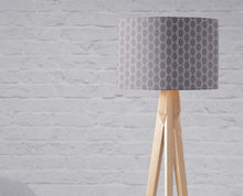 Load image into Gallery viewer, Grey with White Squares Geometric Design Lampshade, Ceiling or Table Lamp Shade - Shadow bright
