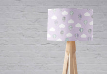 Load image into Gallery viewer, Lilac Hot Air Balloons and Clouds Lampshade, Ceiling or Table Lamp Shade - Shadow bright
