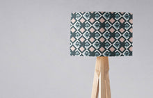 Load image into Gallery viewer, Navy Blue Lampshade with Pink Geometric Design, Ceiling or Table Lamp - Shadow bright
