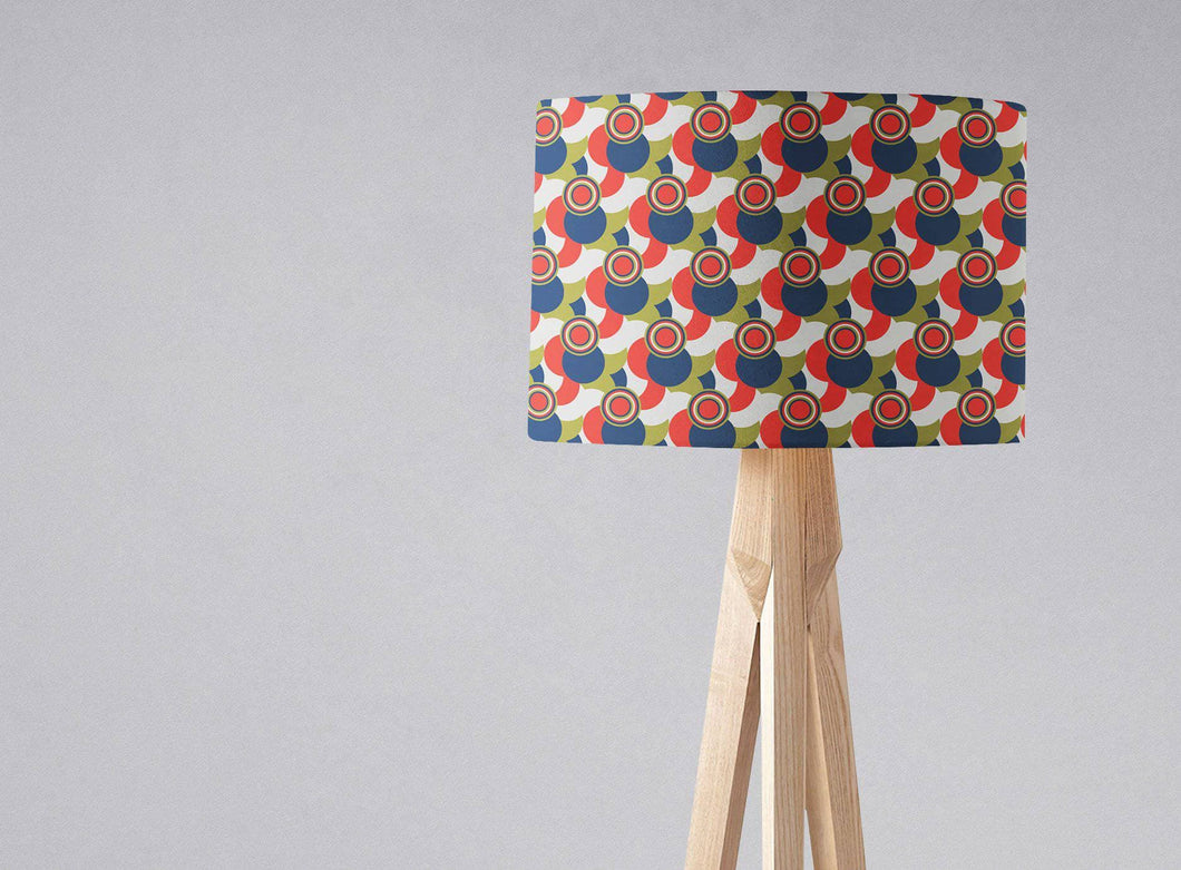 Red, White, Green and Blue Geometric Design Lampshade, Ceiling or Table Lamp Shade - Shadow bright