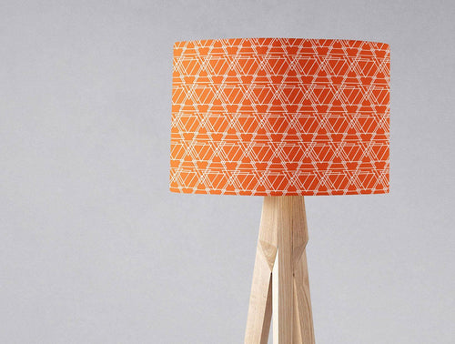 Orange and White Geometric Design Lampshade, Ceiling or Table Lamp Shade - Shadow bright