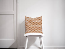 Load image into Gallery viewer, Copper and White Geometric Lines Cushion, Throw Pillow - Shadow bright
