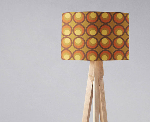 Brown and Orange Retro 1970's Design Lampshade, Ceiling or Table Lamp Shade - Shadow bright