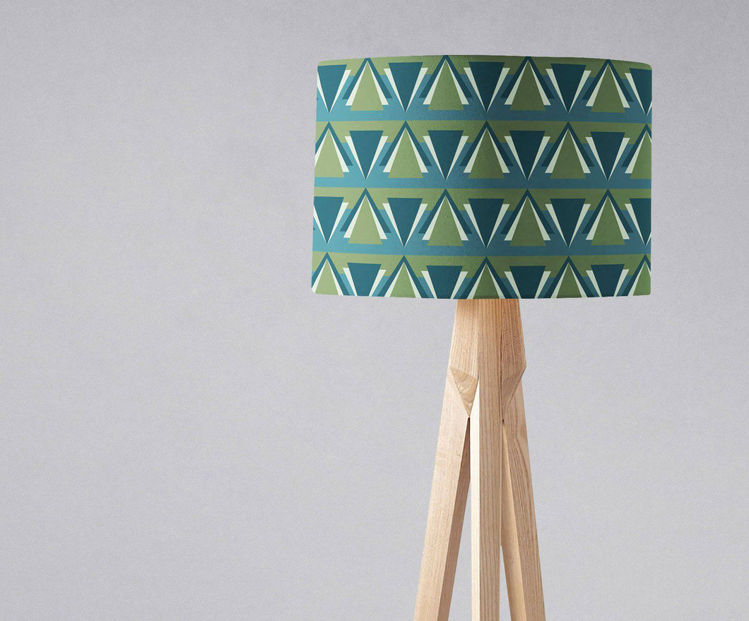 Green and Blue Art Deco Lampshade - Shadow bright
