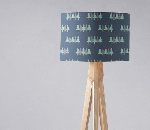 Dark Blue Scandinavian Forest Lampshade, Ceiling or Table Lamp Shade - Shadow bright