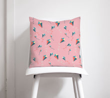 Load image into Gallery viewer, Pink Cushion with a Kites Design, Throw Pillow - Shadow bright
